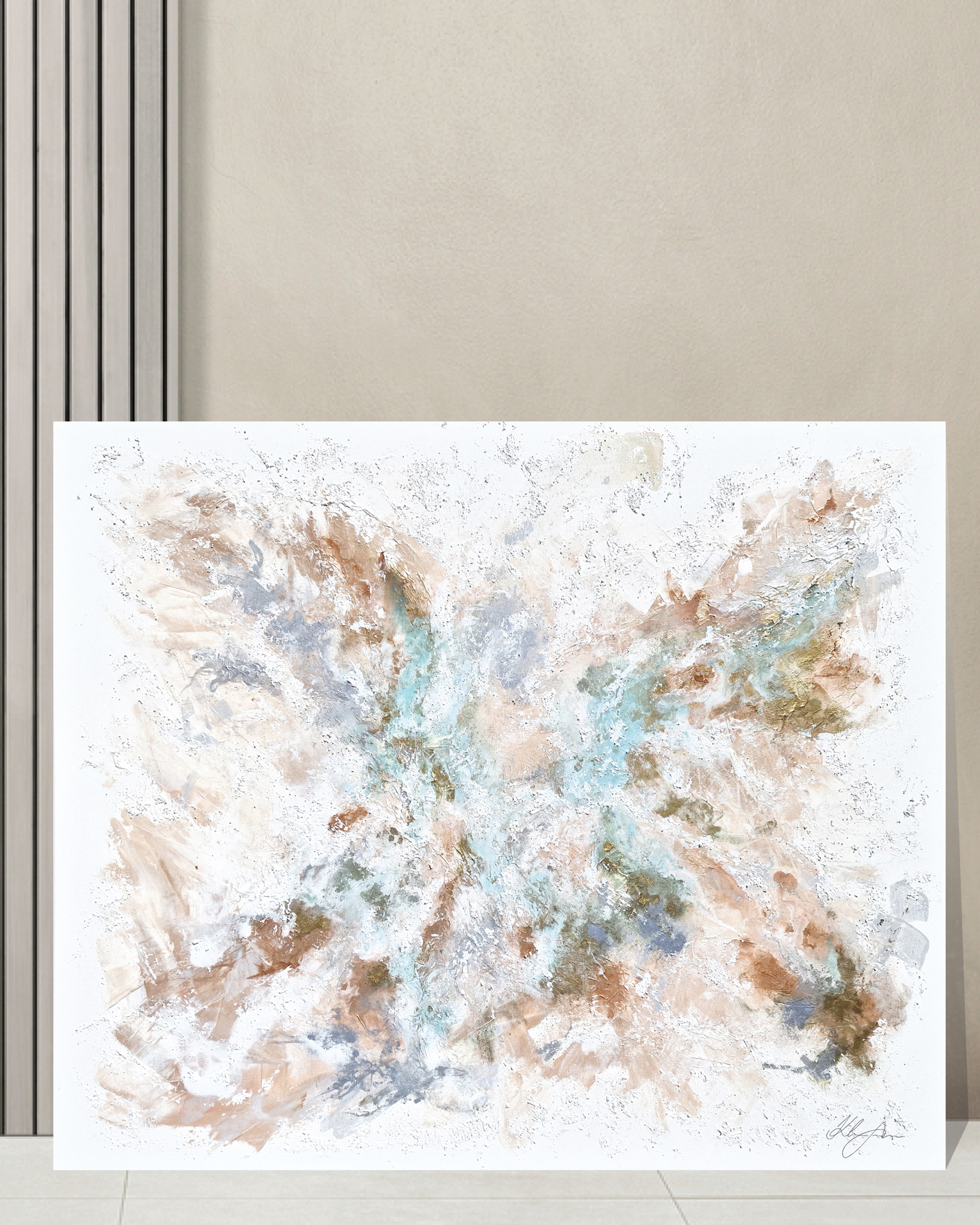 Abstract Acrylic Textured Painting on Canvas, “Aretha”