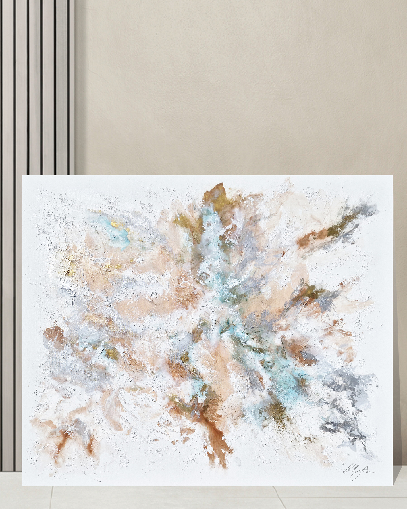 Abstract Acrylic Textured Painting on Canvas, “Felix”