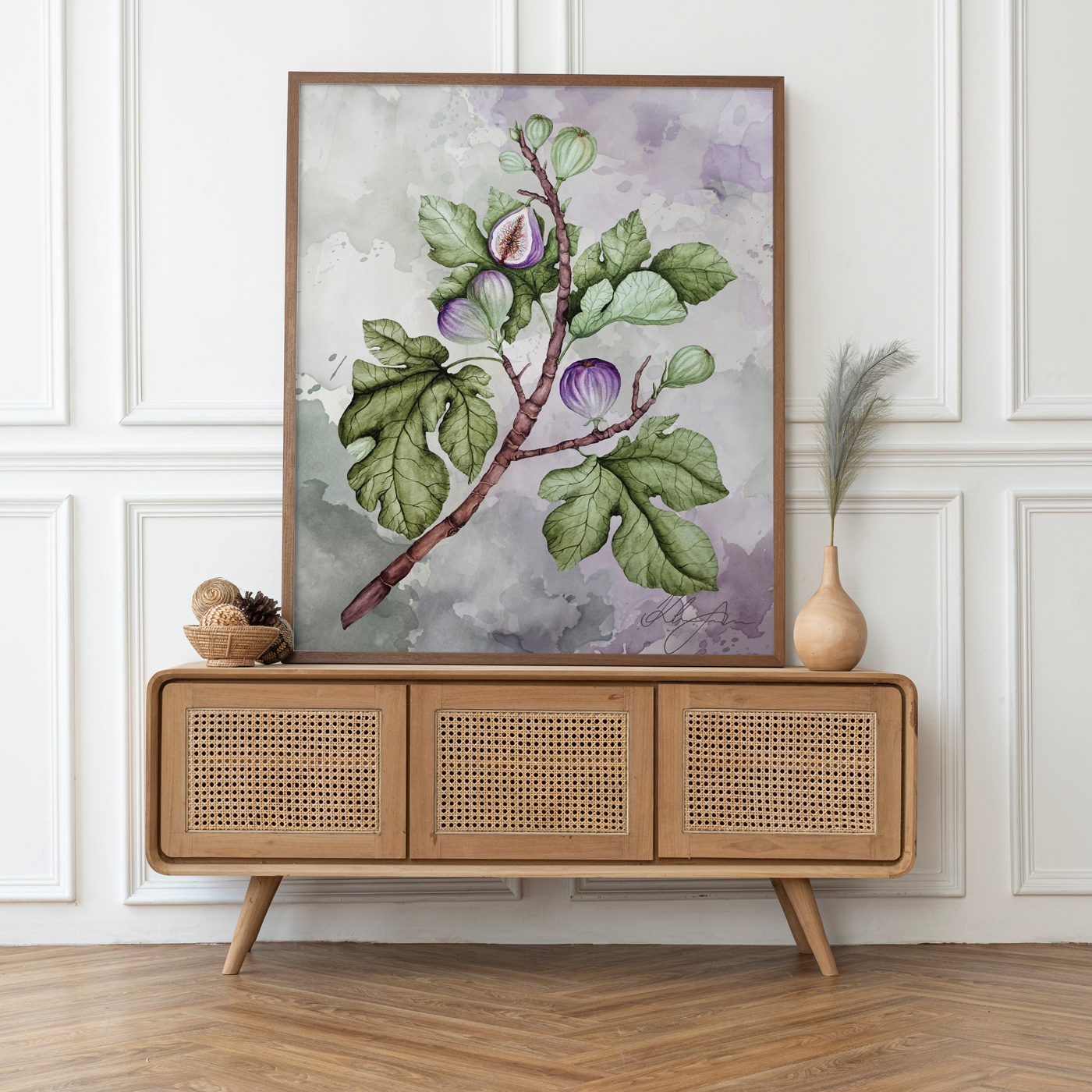 Original watercolour botanical illustration created by Klara Ivanović for a Fosca Dalmatica surface pattern collection.