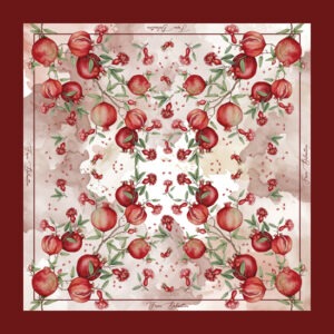 Crimson Ritual luksuzna svilena marama Fosca Dalmatica od 100 % svile proizvedena u Italiji