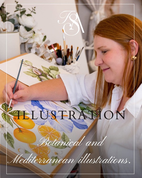 Croatian artist and surface pattern designer Klara Ivanović working in the Fosca Dalmatica studio in Biograd na Moru.