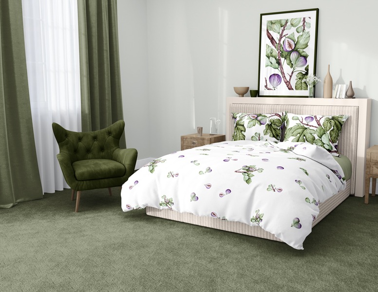 Fig Garden botanical surface pattern applied to bedding